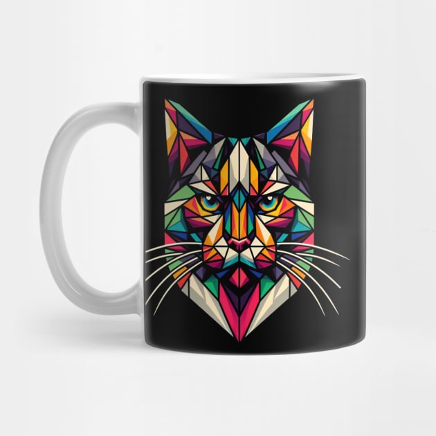 A Geometric Colorful Cat design by FreshIdea8